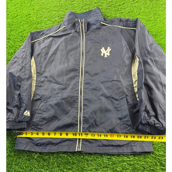 Majestic New York Yankees Full Zip Windbreaker Jacket L Navy MLB Mens Logo Coat - Picture 7 of 12